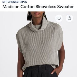 NWT - Madison Cotton Sleeveless Turtleneck Sweater - size L
